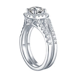 White Gold Round Engagement Ring S2016106A and Band S2016106B