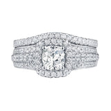 Cushion Cut Engagement Ring S201633A and Band Set S201633B