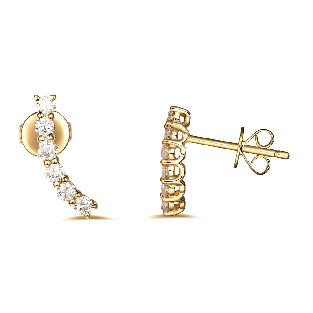 Yellow Gold Fashion Diamond Earrings - S2012126
