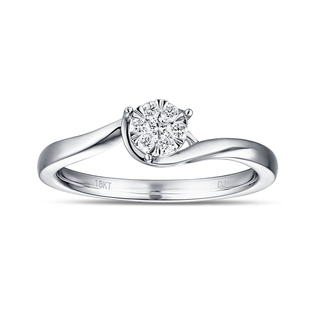 White Gold Diamond Cluster Ring - S2012147