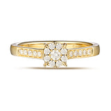 Yellow Gold Diamond Cluster Promise Ring - S2012172