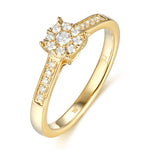 Yellow Gold Diamond Cluster Promise Ring - S2012172