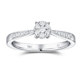 White Gold Diamond Cluster Ring - S2012149