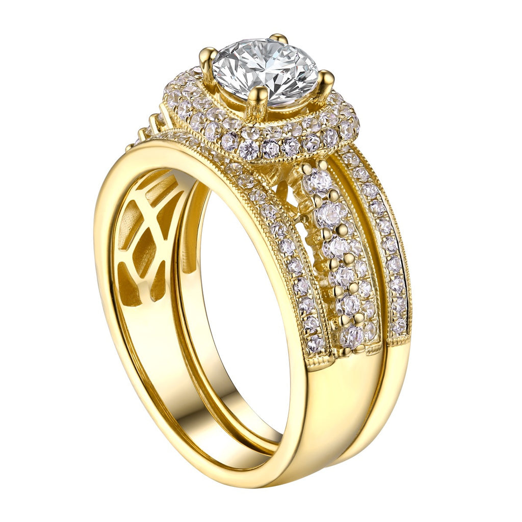 Round Diamond Engagement Ring S201630A and Band Set S201630B