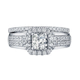 Cushion Cut Engagement Ring S201608A and Band S201608B
