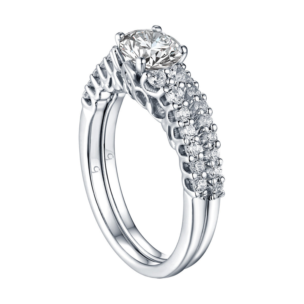 Round Diamond Engagement Ring S201617A and Band Set S201617B