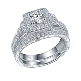 Taj Engagement Ring SV0230A and Wedding Ring SV0230B Set