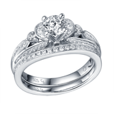 Renaissance Engagement Ring SV0232A and Band SV0232B Set