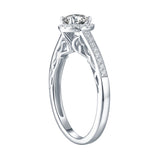 White Gold Round Engagement Ring S2016116A and Wedding Ring S2016116B