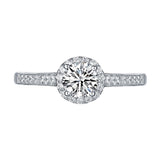 White Gold Round Engagement Ring S2016116A and Wedding Ring S2016116B