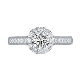 White Gold Round Engagement Ring S2016117A and Wedding Ring S2016117B
