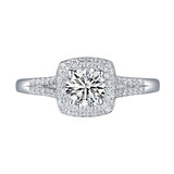 White Gold Round Engagement Ring S2016107A and Wedding Ring S2016107B