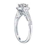 White Gold Round Engagement Ring S2016100A and Band S2016100B