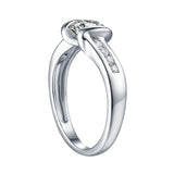 White Gold Round Engagement Ring S2016105A and Wedding Ring S2016105B