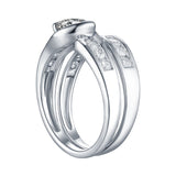 White Gold Round Engagement Ring S2016112A and Band S2016112B