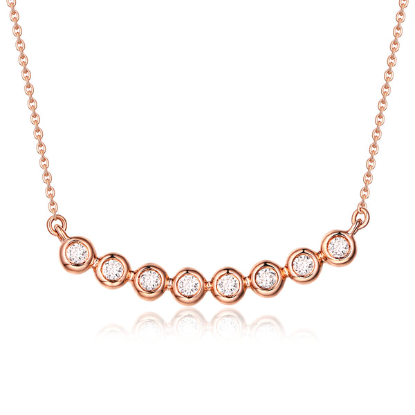 Rose Gold Bezel Set Diamond Necklace - S2012263