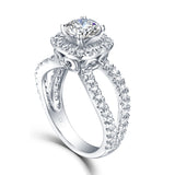 Halos Round Engagement Ring S2012676A and Band Set S2012676B