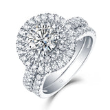Halos Round Engagement Ring S2012678A and Band Set S2012678B
