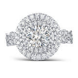 Halos Round Engagement Ring S2012679A and Band Set S2012679B