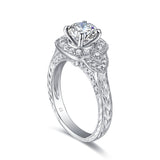 Halos Round Engagement Ring S2012680A and Band Set S2012680B