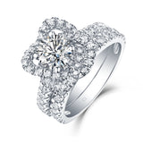Halos Round Engagement Ring S2012682A and Band Set S2012682B
