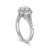 Round Diamond Halo Engagement Ring S201522A and Band Set S201522B