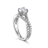 Round Diamond Engagement Ring S201526A and Band S201526B Set