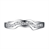 White Gold Round Engagement Ring S2016105A and Wedding Ring S2016105B