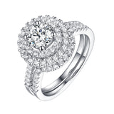White Gold Round Engagement Ring S2016113A and Band S2016113B