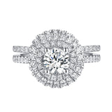 White Gold Round Engagement Ring S2016113A and Band S2016113B