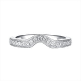 White Gold Round Engagement Ring S2016117A and Wedding Ring S2016117B