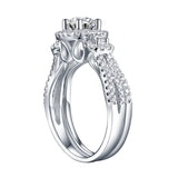 White Gold Round Engagement Ring S201635A and Band S201635B