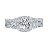 White Gold Round Engagement Ring S201635A and Band S201635B
