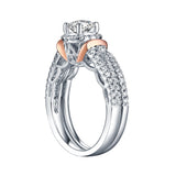 Two Tone Rose Gold and White Gold Round Engagement Ring S201639A and Band S201639B