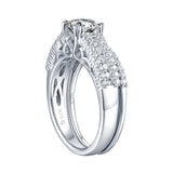 White Gold Round Engagement Ring S201645A and Band S201645B