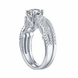 White Gold Round Engagement Ring S201647A and Band S201647B