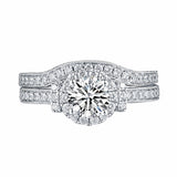 White Gold Round Engagement Ring S201653A and Band S201653B