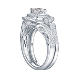 White Gold Round Engagement Ring S201657A and Band S201657B