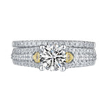 White Gold Round Engagement Ring S201659A and Band S201659B