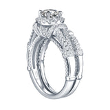 White Gold Round Engagement Ring S201662A and Band S201662B