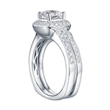 White Gold Round Engagement Ring S201663A and Band S201663B