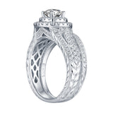 White Gold Round Engagement Ring S201665A and Band S201665B