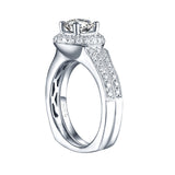 White Gold Round Engagement Ring S201669A and Band S201669B