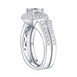 White Gold Round Engagement Ring S201678A and Band S201678B