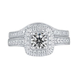 White Gold Round Engagement Ring S201678A and Band S201678B