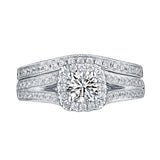White Gold Round Engagement Ring S201779A and Band S201779B