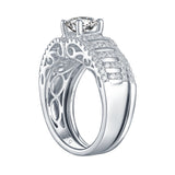 White Gold Round Engagement Ring S201781A and Band S201781B