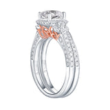 White Gold Round Engagement Ring S201786A and Band S201786B