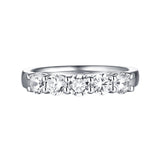 14KT White Gold 5 Diamond Prong Band - S201981B