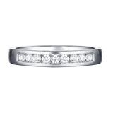 14KT White Gold 9 Diamond Channel Band - S201983B